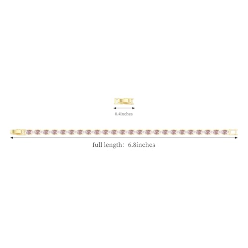 14K Gold Plated Tennis Bracelet for Women – Classic CZ Link Design, Fits 6.0"–7.2" Wrists – Stylish Sparkling Jewelry Gift, Timeless Tennis Bracelets for Women2