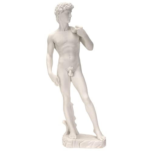 Botega Exclusive 12” Michelangelo’s David Nude Replica Marble Finish Resin Sculpture Statue