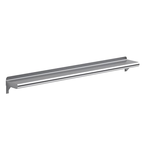 Image of AmGood 6 in. x 48 in. Stainless Steel Wall Shelf | NSF | Metal Shelving | Garage, Laundry, Storage, Utility Room | Restaurant, Commercial Kitchen
