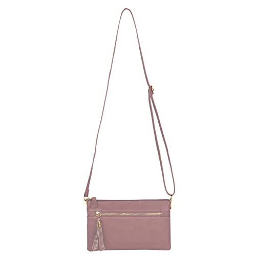 Image of Solene Women's Lightweight Multi Compartment Wristlet Clutch Wallet Crossbody Bag
