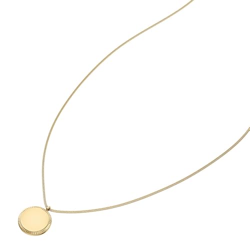 Image of Fossil Women's Gold-Tone Stainless Steel Pendant Chain Necklace for Women