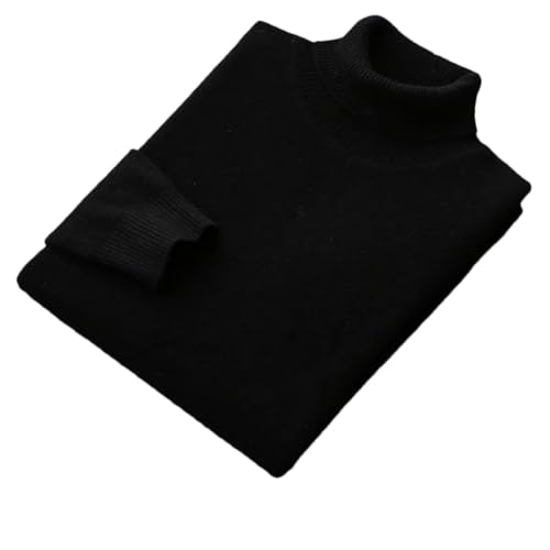 Men's 100% Merino Wool Sweater Turtleneck Knitting Pullover Fall Winter Casual Basic Knit Jumper