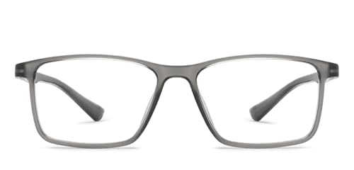 LENSKART BLU | Zero Power Blue Cut Computer Glasses | Anti Glare, Lightweight & Blocks Harmful Rays | 100% UV Protected | Full Rim Rectangular | For Men & Women | Large | LB E13738-C1