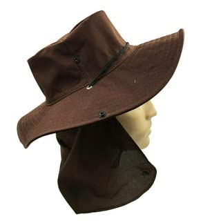 Chapéu Safari Australiano Pescador Com Proteção Unissex Camping (Marrom)