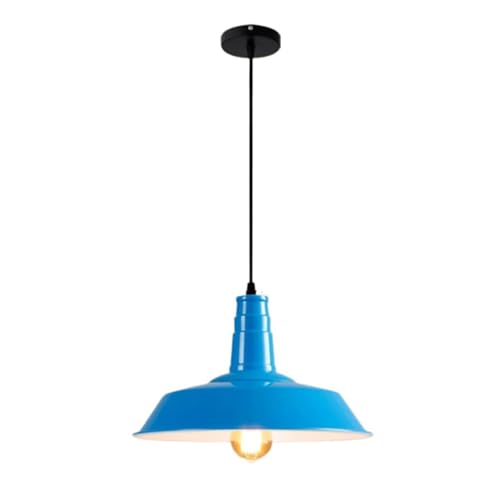 Luminaire industriel rouge 36cm E27 suspension rétro américain style bistrot