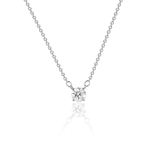 MIDEEO CZ Diamond Necklace for Women Dainty Cubic Zirconia Solitaire Pendant Necklace Silver Plated...