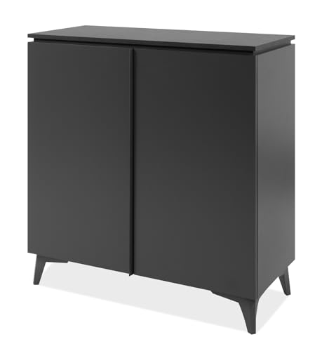 Furn.Design Kommode in grau und Schiefer Wohnzimmer, Esszimmer Sideboard, Anrichte 88 x 92 cm, Visby (grau, 88 cm)