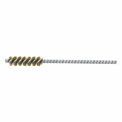 Image of Brush Research 83 Series Tube Brush-Cut For Power, .437 inch Brush Diameter, Brass .005 inch Wire Fill, 1.5 inch Brush Length, 5 inch Overall Length, Made in USA (Pack of 12)