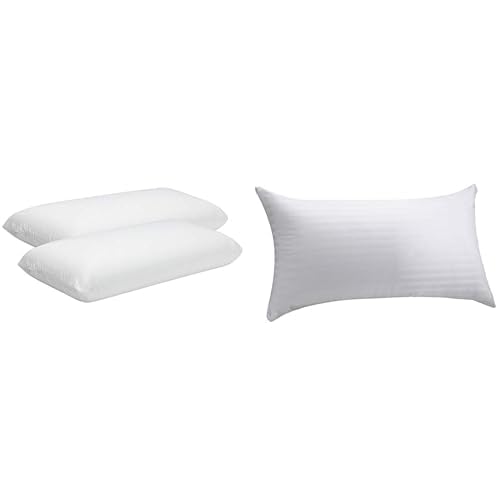 Pikolin Home - Pack Descanso Viscoelástico: 2 Almohadas Viscoelásticas de Hotel 60 cm + Funda de Algodón Antiencogimiento, Transpirable, Extrasuave y Lavable a 60°C