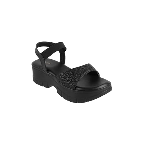 Image of Mochi Women Faux Leather Wedge Heel Fashion Sandal