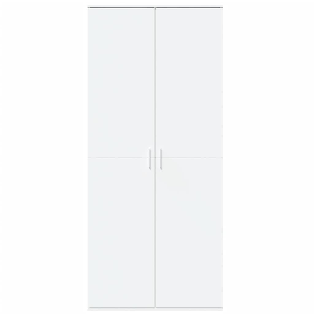 IKAYAA Armario Multiusos de Limpieza y Almacenamiento con 2 Puertas, Madera de Ingeniería, 80x35x180 cm Blanco