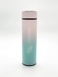BSPOILED Insulated Travel Flask Stainless Steel Water Vacuum Bottle Double-Walled Coffee Cup Flasks Hot and Cold Drinks Travel Mug for Outdoor Sports Hiking Running 500ml (Pink & Blue)