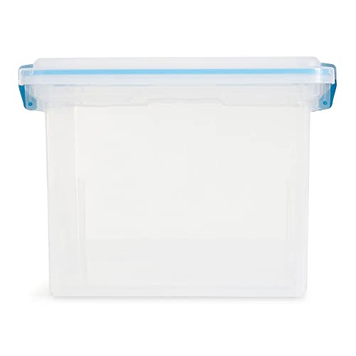 Sterilite Large 32 Quart Multipurpose Clear Plastic Storage Container Tote With Latching Lid For Home And Office Organization, (8 Pack) #TOP3