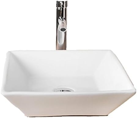 17 Inch Ceramic Vessel Sink with Chrome Faucet & Pop-up