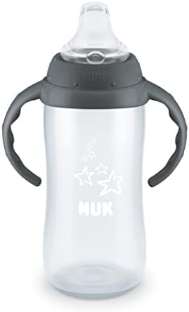 Image of NUK Learner Cup,10 Ounce,Tritan Gray Star - BPA Free,Spill Proof Sippy Cup,(Pack of 12)