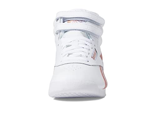 Reebok Women's Freestyle Hi High Top White/Rose Gold 8 B (M)