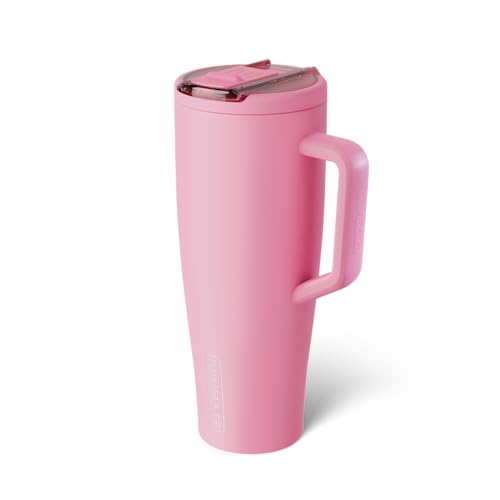 Image of BruMate Era Flip 40oz Tumbler with 100% Leakproof Covered Straw Lid | Hygienic Covered Straw | Insulated Stainless Steel Water Bottle with Handle | Cup Holder Friendly | BPA-Free (Primrose)