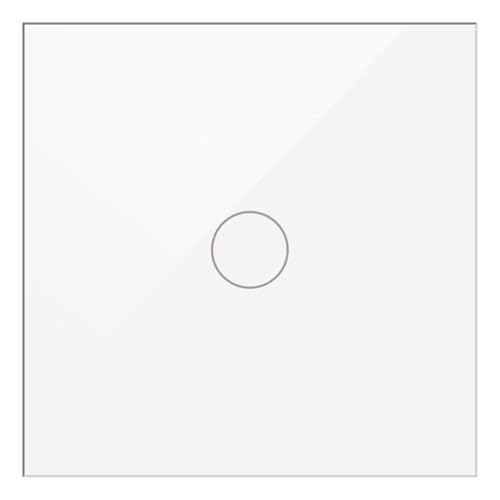 WESA - Interruptor Táctil de cristal Blanco empotrable Simple, Caja de cristal con pantalla táctil, con material de montaje y con indicador LED