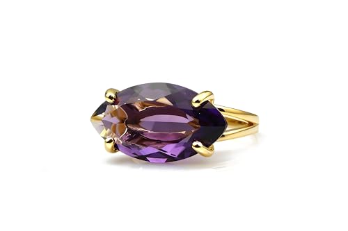 Bague améthyste or 14k pour mariage, un cadeau de mariée unique