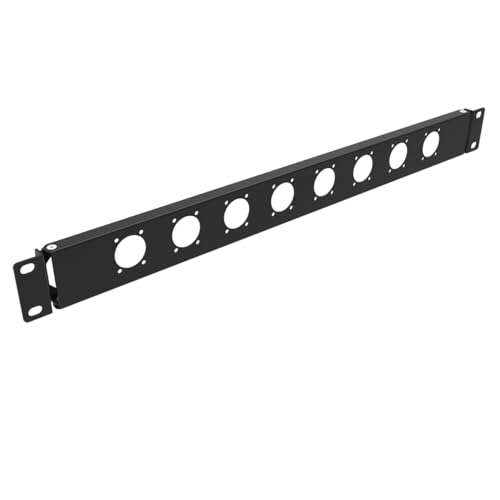 QiaoYoubang 1U Hinged Rack Panel 8D XLR HDMI Audio Rack Mount Panel for 19 inches Rack Mount (1U8D)