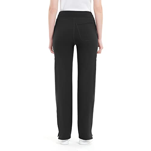 QBK Yoga Scrub Pants Women Mid Rise Yoga Work Pants- Five Pocket Cargo Scrub Pant2
