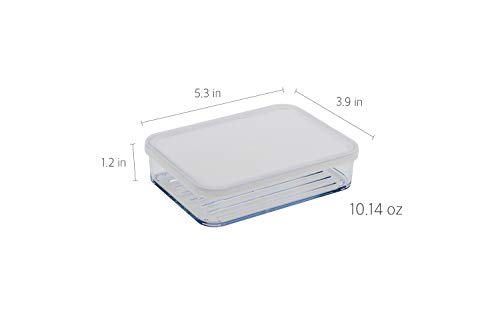 Silicook Flat Plastic Box for Kitchen for Kitchen&Refrigerator Organization, Transparent Food Storage Container for Kitchen, Fridge, Freezer (5, Medium)