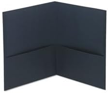 (3 Pack Value Bundle) UNV56638 Two-Pocket Portfolio, Embossed Leather Grain Paper, Dark Blue, 25/Box