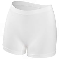 Culotte Anti-Transparence Femme Shorty Modèle À Porter Seul Ou en sous-Vêtement Basique pour Yoga, Sport, Robe Été Taille Haute Anti-Traces Confection Coton Doux Respirable (Blanc,M)