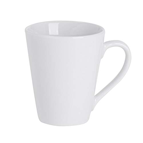 Argon Tableware White Coffee Mug Set of 12-285ml Premium Porcelain Cups - Durable Dishwasher Safe Mugs for Latte, Cappuccino, Tea, Hot Chocolate and Everyday Hot Drinkware at Home or Office