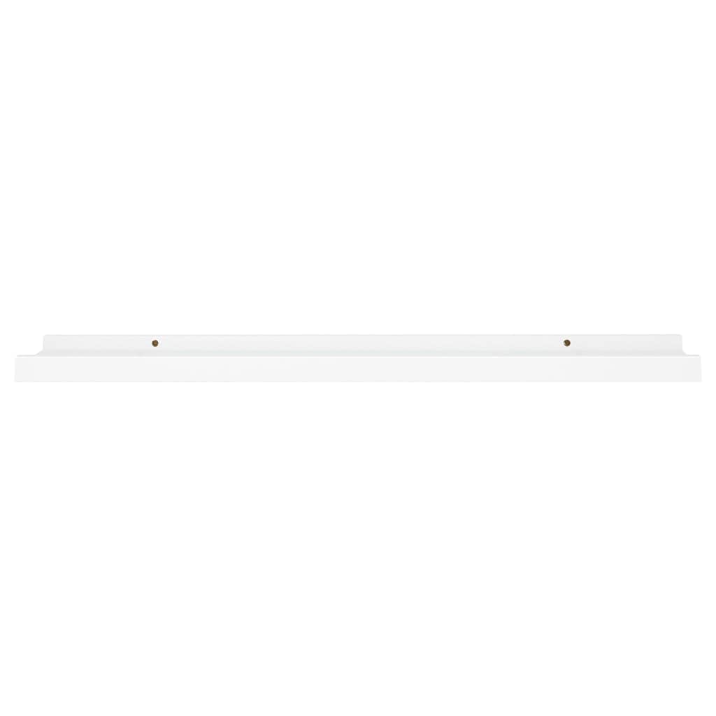 Mensole per Quadri 2 Pezzi, Scaffali da Parete in MDF Bianco, Mensola per Foto, Design a U con Bordo Anticaduta per Cornici e Decorazioni, per Soggiorno, Studio, Bagno, Cucina, 80x9x3cm