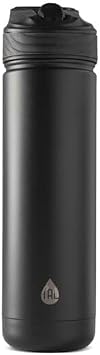 T.A.L Ranger Water Bottle, 26oz, Stainless Steel, Easy Sip Straw, with Carry Loop Black