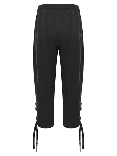 Boys Ankle Banded Pirate Pants Kids Medieval Renaissance Viking Drawstring Lace-Up Trousers2