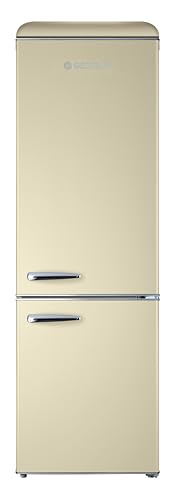 GEDTECH Refrigerateur combiné vintage GCBV310CR - Congélateur bas - Crème - Capacité 310 L - Faible conso