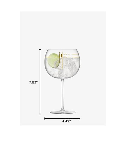Set de 4 vasos balloon con decoración dorada 650 ml miniatura 5