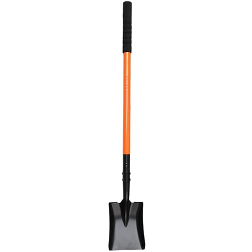 Small Square Shovel 43.3Inches Small Shovel with Metal Handle Garden Tool for Camping Farming Gardening Digging Orange