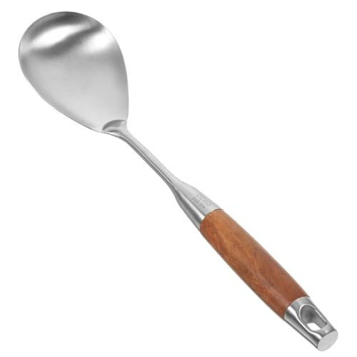 Cabilock Stainless Steel Rice Spoon Non Stick Rice Scooper with Ergonomic Handle for Easy Serving Kitchen Utensil for Fluffy Rice and Salad Serving and Heat