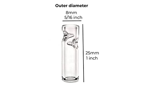 Air Steward Tips - Premium Quality Glass Cigarette Rolling Filter Tips - Pack Of 10 (8X25Mm-Round Mouth) #TOP1