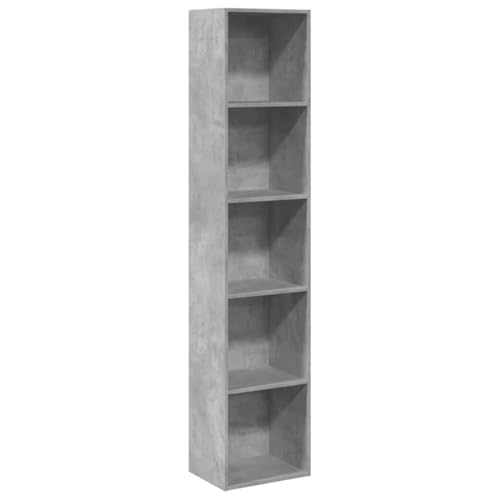 vidaXL Bibliothèque Gris béton 40x30x189 cm Bois d'ingénierie, étagère, étagère à Livres, Support de Livre, Armoire de Rangement, étagère de Rangement