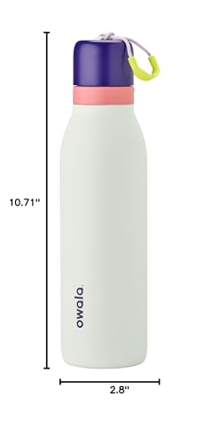 Image of Owala FreeSip Twist Insulated Stainless Steel Water Bottle with Straw for Sports and Travel, BPA-Free, 18-oz, Purple /Mint (Minty Horizon)