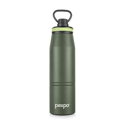 Altros 1000 Stainless Steel Hot & Cold Vacuum Insulated Flask - 940ml | With Loop Handle |Thermos Water Bottle| Ideal for Gym, Sports, Trekking, Home - Military Green