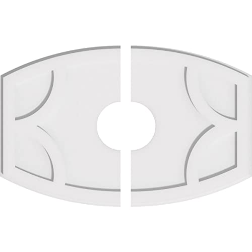 Image of Ekena Millwork CMP30X20KY2-06000 Kailey Architectural Grade PVC Contemporary, Two Piece Urethane Ceiling Medallions 30 inchW x 20 inchH x 6 inchID x 16 1 /4 inchC x 1 inchP