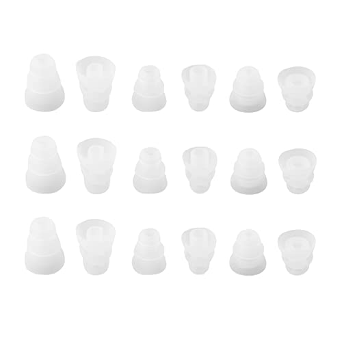 Keephifi Triple Flange Eartips, White, 9 Pairs