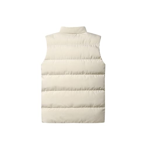 Steppweste Herren, Leicht Warm Winter Herrenweste Ärmellos Casual Steppjacke Locker Große Größe Daunenweste Übergangsweste Bequeme Luftig Outdoorweste,Beige,L