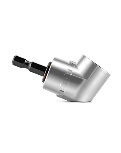 QWORK 105 ° haakse schroevendraaier bevestigingsadapter, 1/4-inch snelwissel magnetische bithouder met zeshoekige as, multifunctionele haakse boor - Afbeelding 5