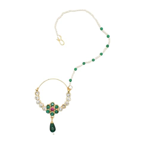 Traditional Green Nathni (Nose Ring) for Festive & Party Look-picture-49