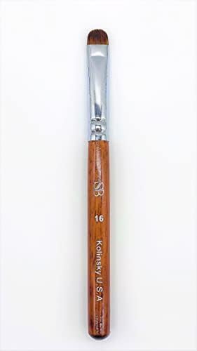 Spontaneous Beauty Premium Kolinsky French Brush (Size 16, Wood Handle)