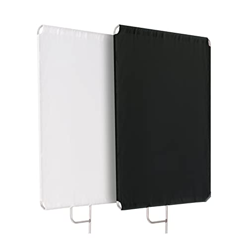 Selens 撮影用 フラッグパネル レフ板 60x75cm ディフューザー+ブラックリフレクターキット ステンレス製 撮影フラッグ 取り外し快速 スタジオ撮影 写真照明反射器 ポートレート インタビュー ビデオ撮影 人物撮影など対応