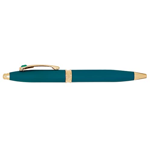 Image of Personalised Metal Pen with Name, Logo, Pack of 1 (Green Stone)
