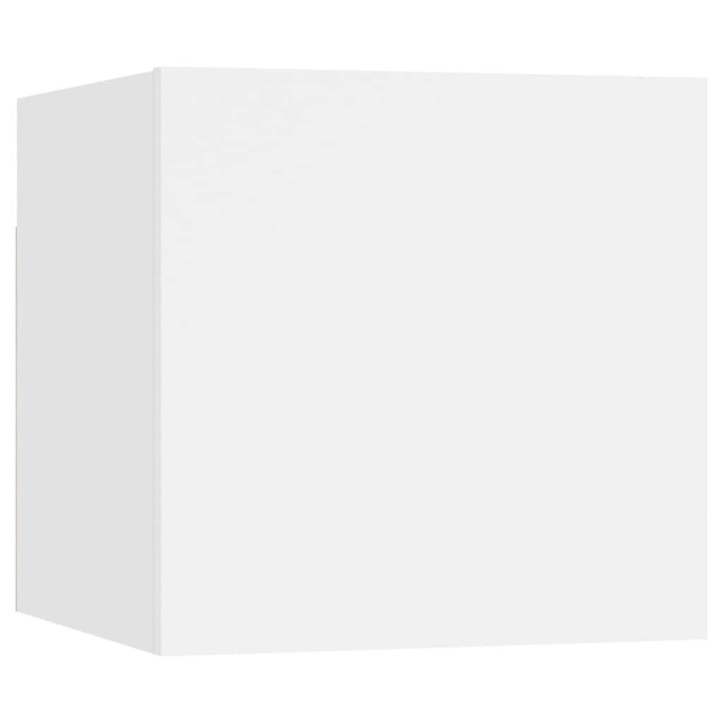 5-TLG. TV-Schrank-Set, Weiß, Holzwerkstoff, Wandmontage, Modernes Media-Center für Wohnzimmer, Schlafzimmer, Viel Stauraum