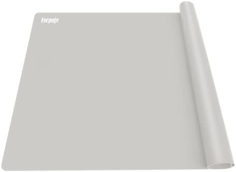 Silicone Mat for Resin Casting Extra Large 71x51 cm, Non Stick Silicone Sheet for Crafts, Silicone Heat Resistant Mat Craft Mat Silicone Placemat for Table Worktops Resin Moulds Mat, Grey, Foepoge